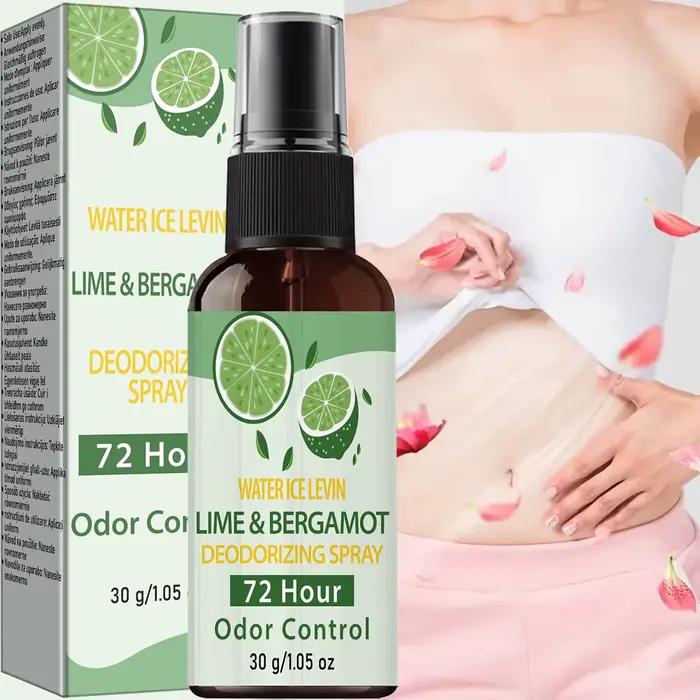 Water Ice Levin Spray Déodorant 30g Parfum Citron Vert Bergamote Collagène Acide Hyaluronique Spray Rafraîchissant Doux pour le Corps