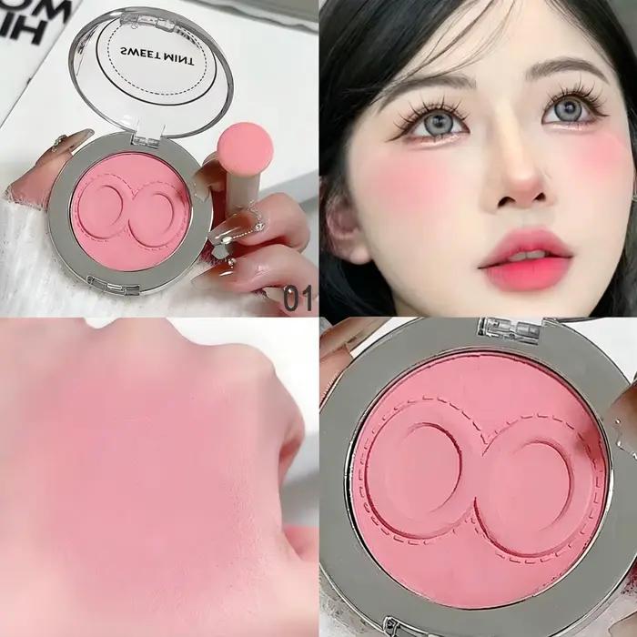10 couleurs, blush mat imperméable, texture argile, teinte naturelle, doux, délicat, longue tenue, f