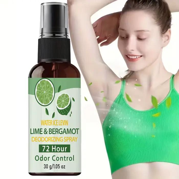 Water Ice Levin Spray Déodorant 30g Parfum Citron Vert Bergamote Collagène Acide Hyaluronique Spray Rafraîchissant Doux pour le Corps