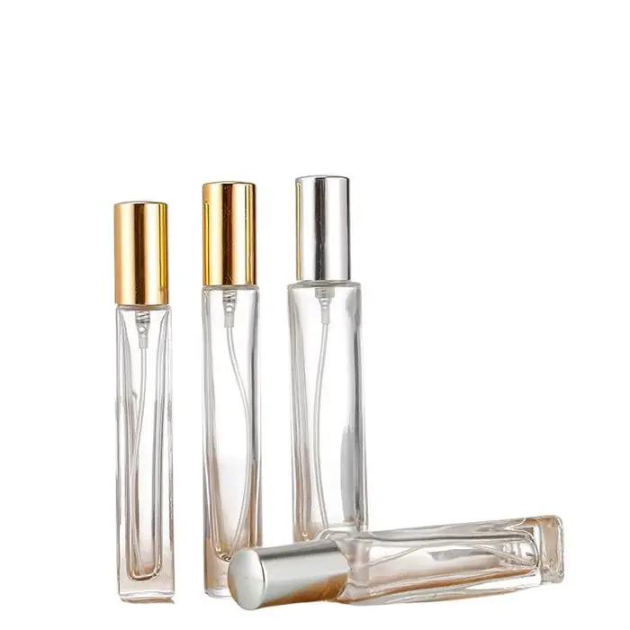 Flacons de parfum vides en verre de 10 ml, flacons ronds épais transparents, rechargeables pour la préparation de mélanges d'huiles essentielles DIY