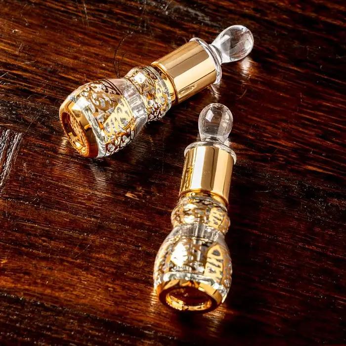 Flacon à bille doré en forme de gourde de 12 ml, flacon rechargeable pour huile de parfum, idéal pour l'aromathérapie et les projets de bricolage.