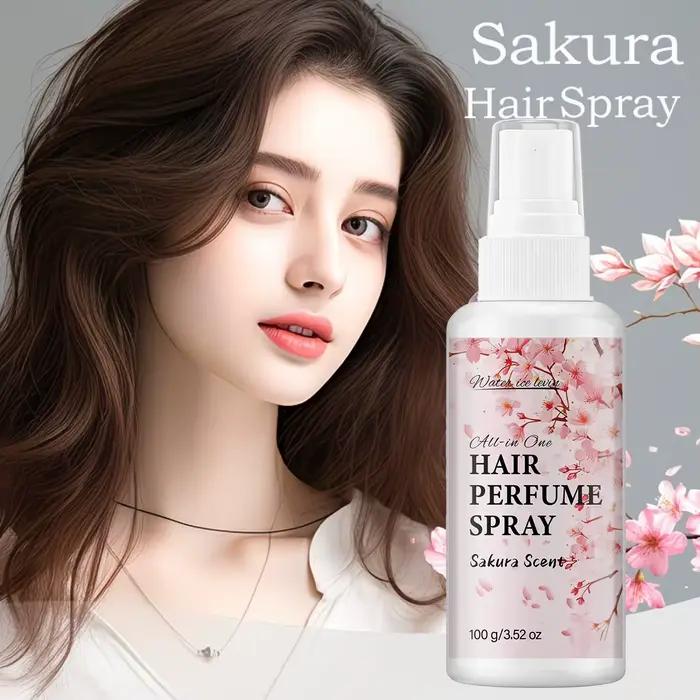 Spray Parfumé pour Cheveux Water Ice Levin Sakura Scent 100g, Collagène, Venin d'Abeille, Anti-Frisottis, Brume Capillaire Parfumée Lissante