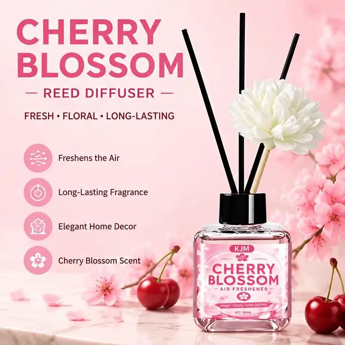 Diffuseur de parfum, désodorisant pour voiture et maison, parfum de fleur de cerisier, décoration aromatique, parfum longue durée, désodorisant pour chambre, salle de bain et autres espaces.