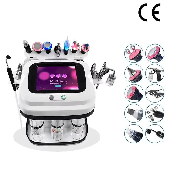 10 en 1 H2O2 oxygène eau Aqua Peeling ascenseur bulle soins de la peau visage nettoyage en profondeu