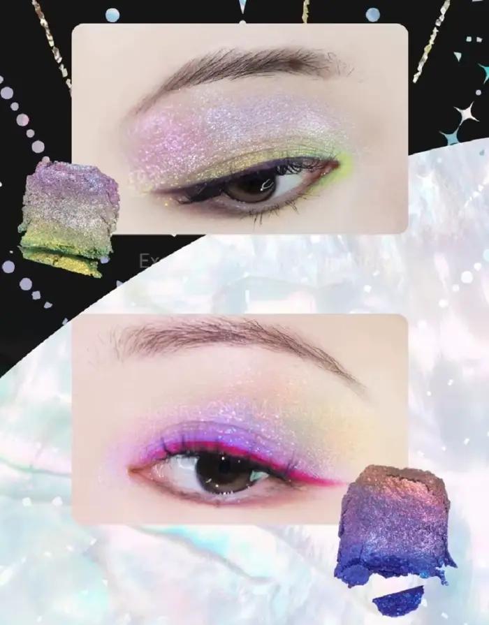 DRAMO 4 couleurs fard à paupières caméléon miroitant paillettes ombre à paupières Palette maquillage