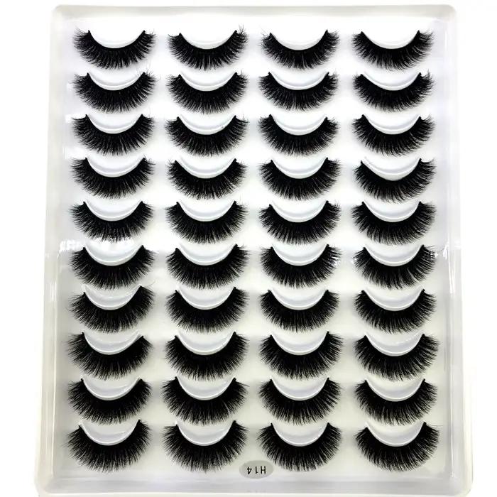 2023 nouveau 20 paires naturel long 3D vison faux cils faux cils kit de maquillage vison cils extens