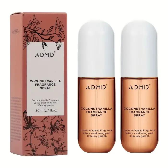Lot de 2 sprays parfumés à la noix de coco - Désodorisant double usage cheveux et corps à l'arôme longue durée