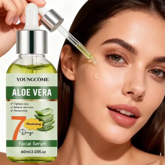 Sérum visage ALOE VERA - Formule raffermissante, hydratante et apaisante pour la peau | Complexion d'équilibre | Essence hydratante naturelle