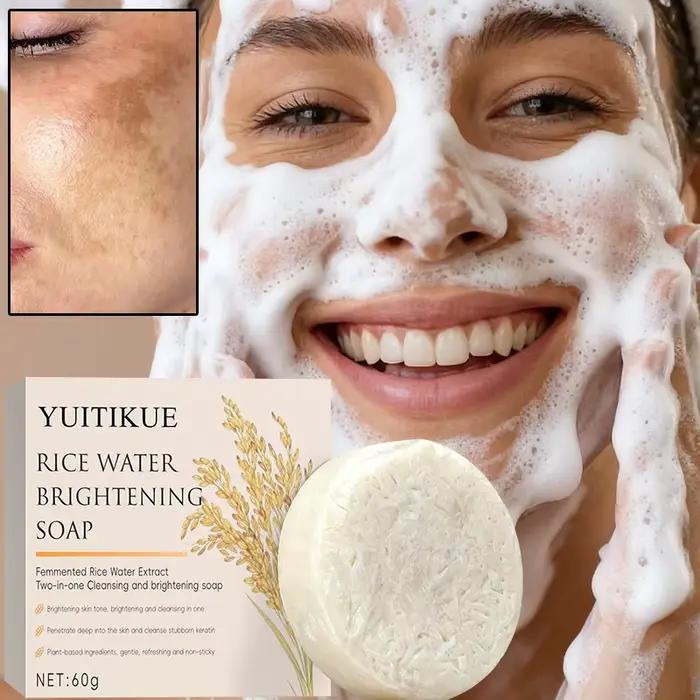 Savon éclaircissant à l'eau de riz 60g – Nettoyage en profondeur hydratant