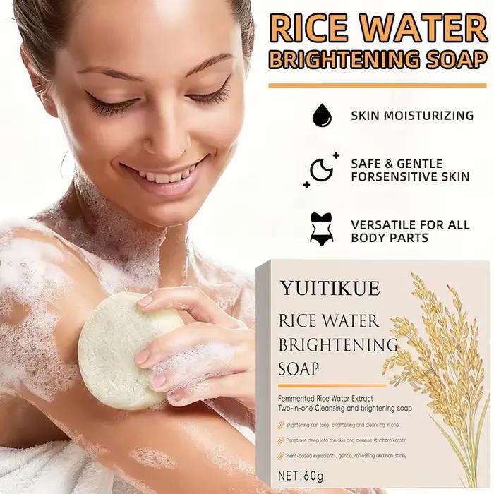 Savon éclaircissant à l'eau de riz 60g – Nettoyage en profondeur hydratant