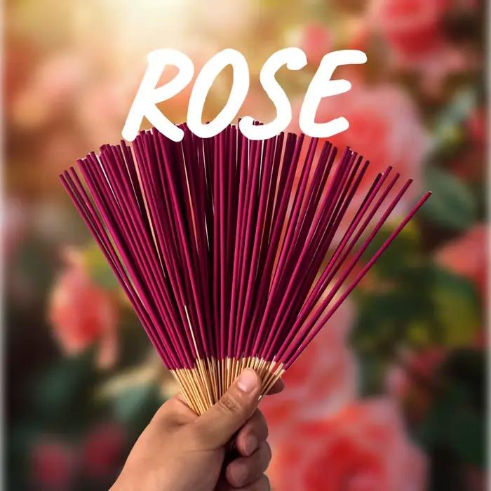 Bâtonnets d'encens à roses pour salon relaxation méditation yoga portabilité voyage parfum de rose naturel ambiance romantique sérénité intérieure occasions spéciales