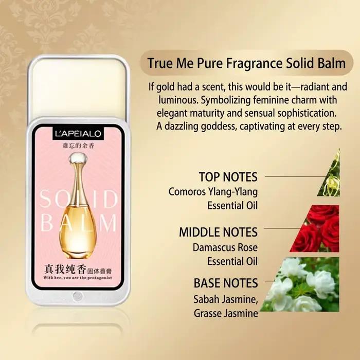 Baume de parfum solide – Parfum floral et fruité frais, longue durée, s'adapte au sac à main ou à la