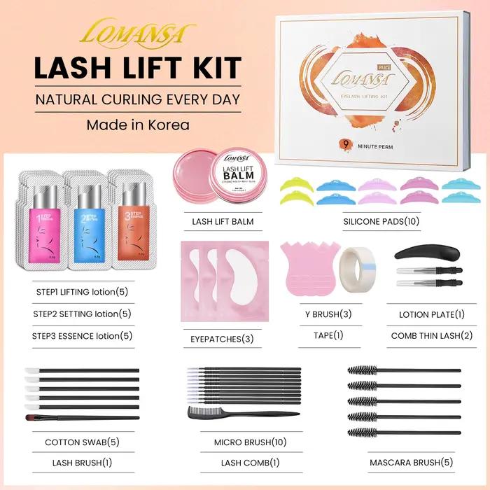 Lomansa – Kit de levage de cils, 8 à 12 Minutes, Lifting instantané, recourbe pour sourcils, Kit de