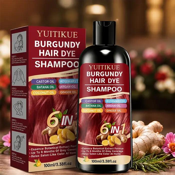 Shampoo colorant capillaire Bourgogne 6 en 1