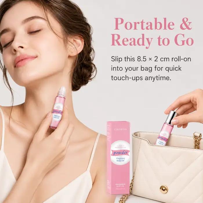 Huile de phéromone roll-on 10 ml - Huile parfumée portable, parfum floral boisé à la rose, au safran et au bois de santal, eau de parfum pour les voyages