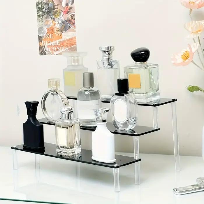 Présentoir multifonctionnel pour parfum, 1 pièce, organisateur de bureau en acrylique noir/Transparent pour cosmétiques et Bracelets, idéal pour
