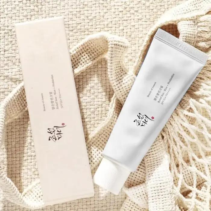 Crème solaire SPF50+ anti-UV pour le visage et le corps, 50 ml, crème solaire beauté à base de probiotiques de riz, bloqueur solaire pour la peau, été, bord de mer