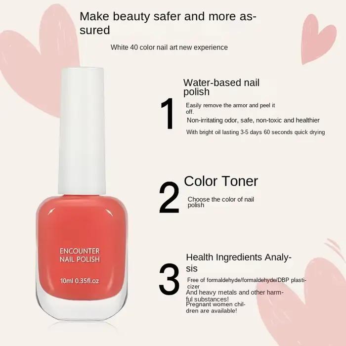 Vernis à ongles rose à base d'eau