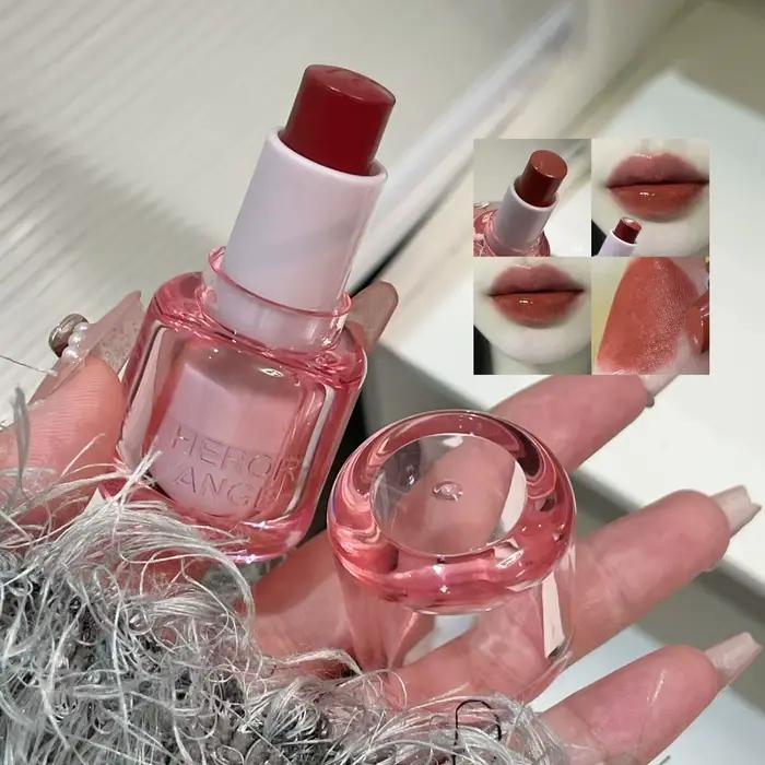 HERORANGE Rouge à lèvres léger à l'eau miroir scintillant clair