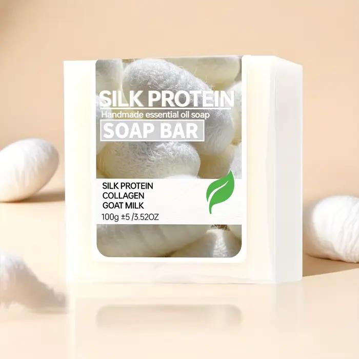 2 pièces/savon de dessin de protéines de soie savon nettoyant hydratant au lait de chèvre savon au collagène
