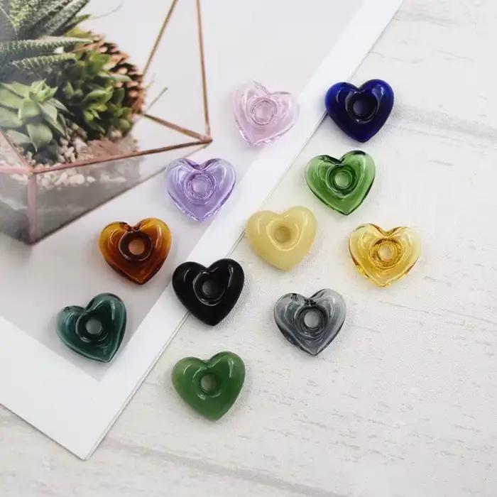 1X coeur diffuseur parfum rechargeable à la main huile essentielle aromathérapie bouteille pendentif bijoux indiquer chanceux verre pendentif