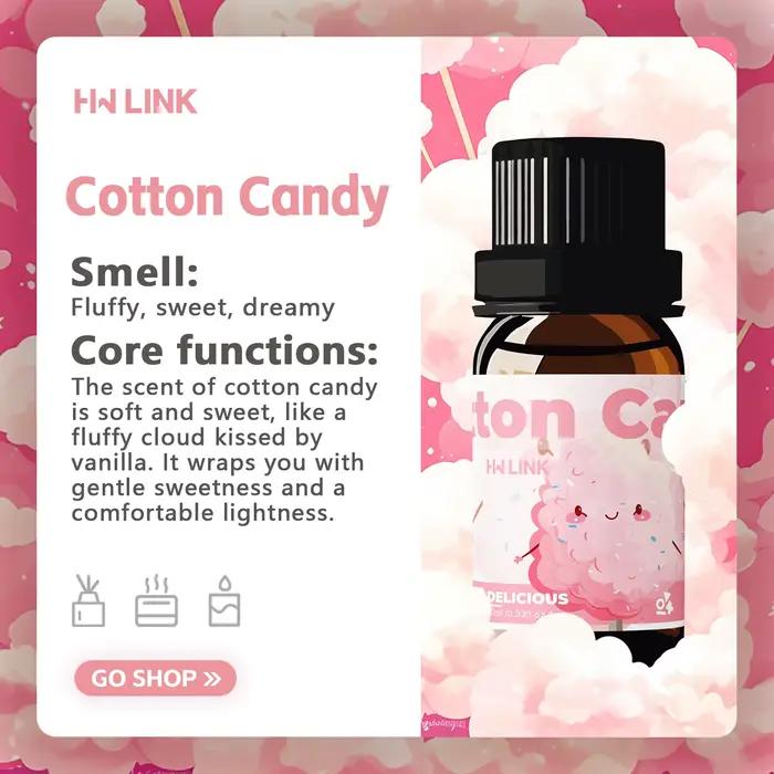 Huiles essentielles à la saveur de barbe à papa de 10 ml, huile parfumée à la barbe à papa pour la fabrication de bougies, l'aromathérapie, les diffuseurs, les soins à domicile