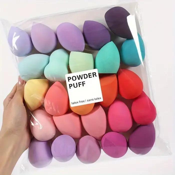 Éponge de maquillage sans latex, sans parfum, 20 pièces, houppette de maquillage humide et sèche, adaptée à tous les types de peau, couleurs aléatoires