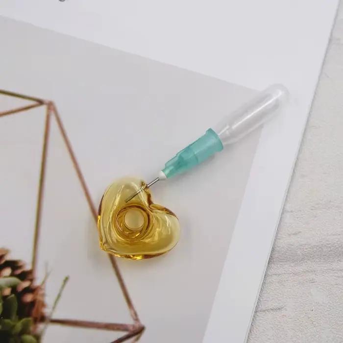 1X coeur diffuseur parfum rechargeable à la main huile essentielle aromathérapie bouteille pendentif bijoux indiquer chanceux verre pendentif
