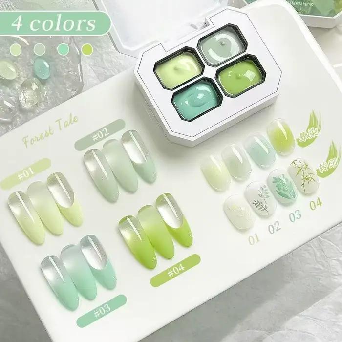 Gel à ongles quatre couleurs pour le printemps et l'été