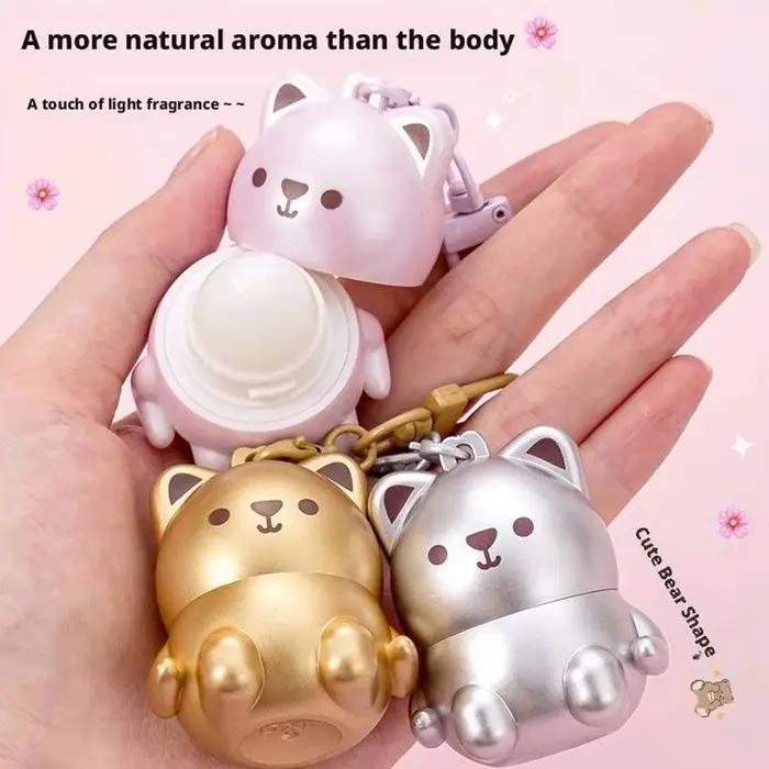 Parfum solide en forme d'ours mignon pour fille et femme