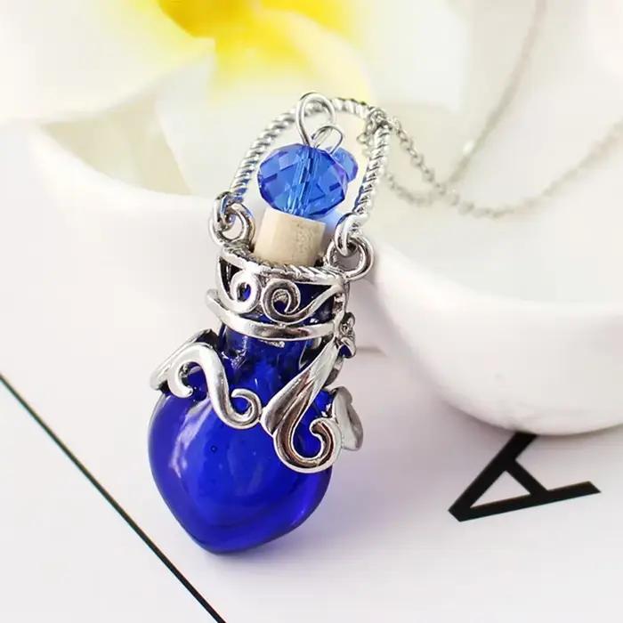 JOMemorial-Fiole de sexuellement en Verre en Forme de Cœur, Pendentif Diffuseur d'Huile Essentielle,