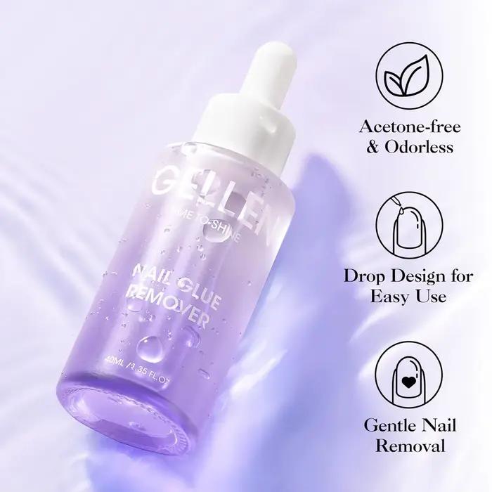 Dissolvant de colle à ongles 40ML pour faux ongles et capsules, sans acétone, solution douce pour le soin des ongles, fournitures de manucure