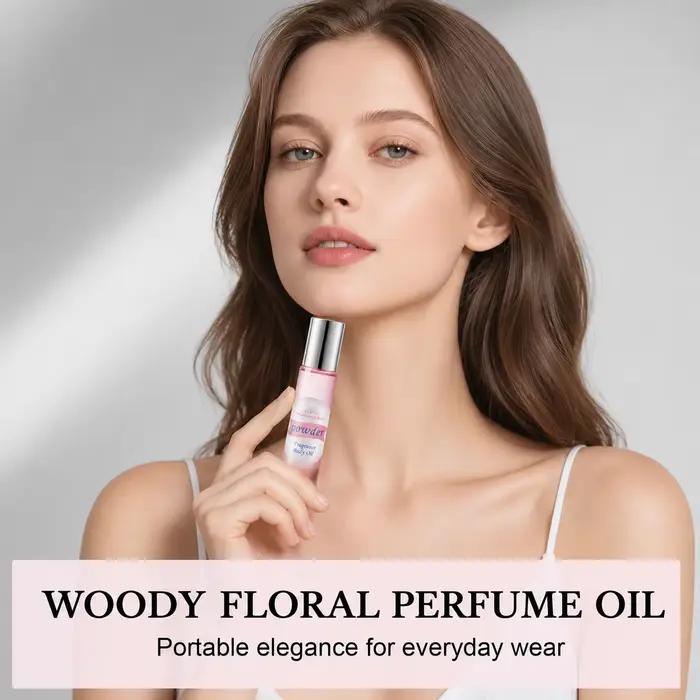 Huile de phéromone roll-on 10 ml - Huile parfumée portable, parfum floral boisé à la rose, au safran et au bois de santal, eau de parfum pour les voyages