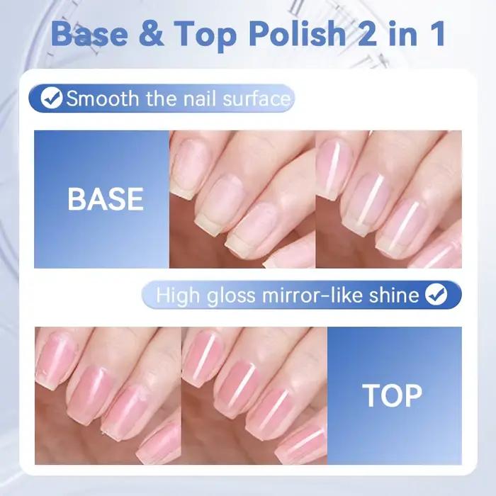 LILYCUTE 7ml vernis à ongles à base d'eau 2 en 1 clair brillant soin