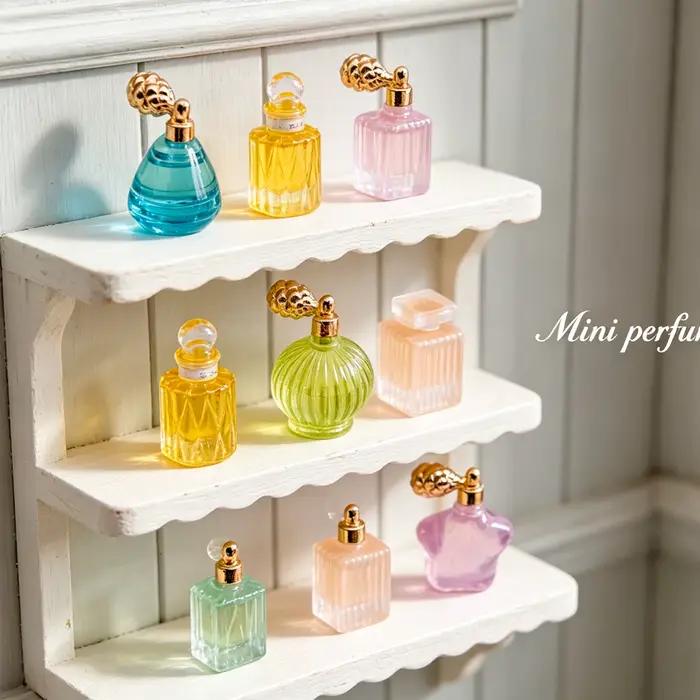 Mini bouteille de parfum en résine colorée
