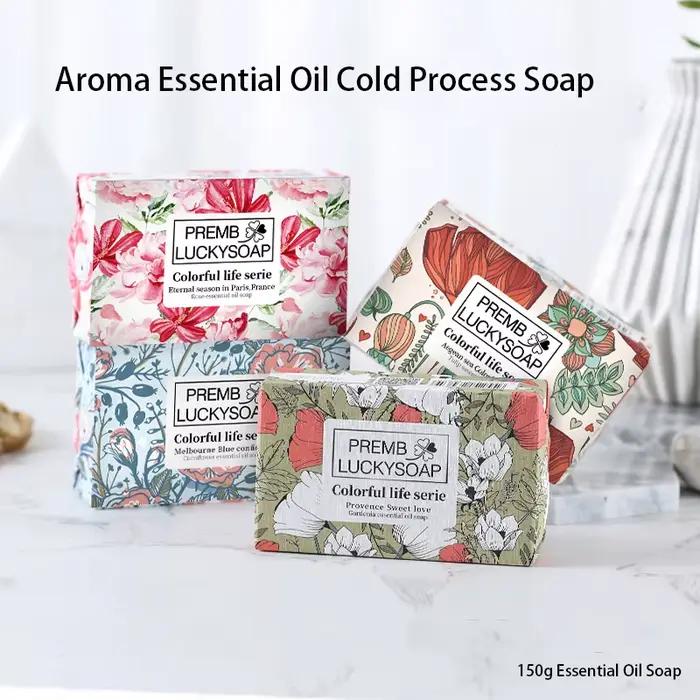 Savon nettoyant aux huiles essentielles aromatiques, savon fait main, adapté au lavage du visage, au lavage des mains, au rasage, comme cadeau d'accompagnement, etc.