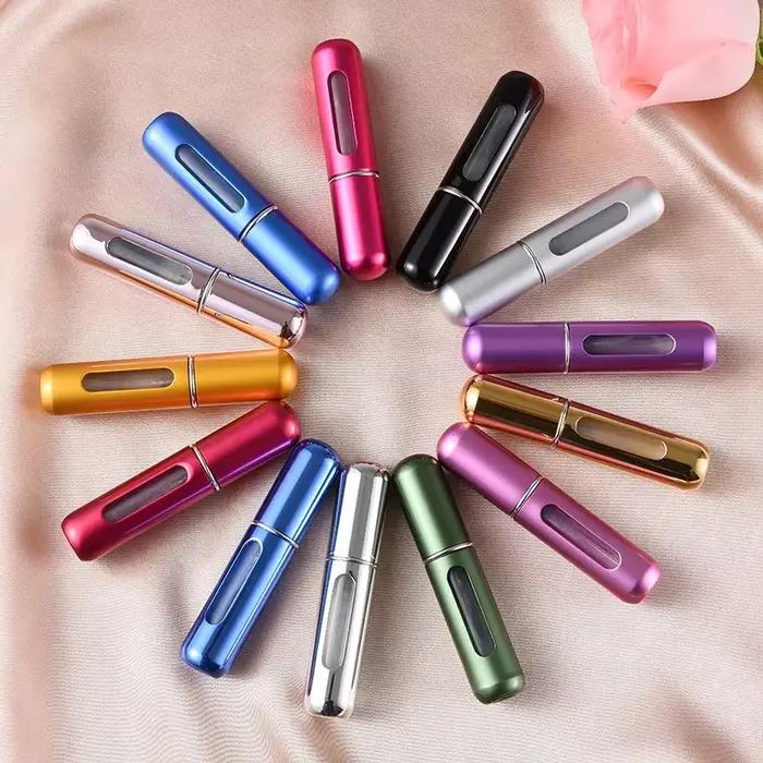 Atomiseur de parfum rechargeable en spray, bomba de parfum en aluminium, mini garrafa para voyages, 5ml