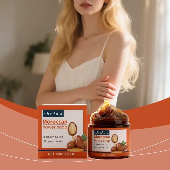 Savon de bain hydratant marocain, nettoyage en profondeur de la peau, prévention du blocage des pores, mousse riche en peau lisse, Gel douche exfoliant doux
