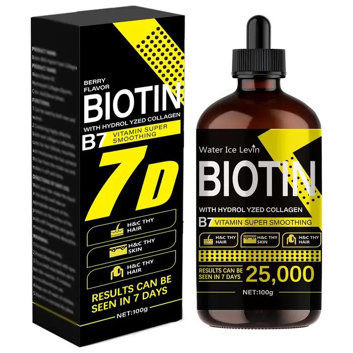 Huile capillaire à la biotine - Vitamines liquides pures pour les soins des cheveux, ajoute de la brillance aux cheveux - Unisexe