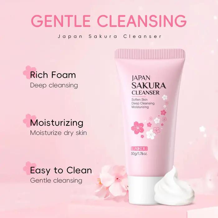 LAIKOU Sakura nettoyant doux nettoyage en profondeur contrôle de l'huile hydratant rétrécit les Pores visage soins de