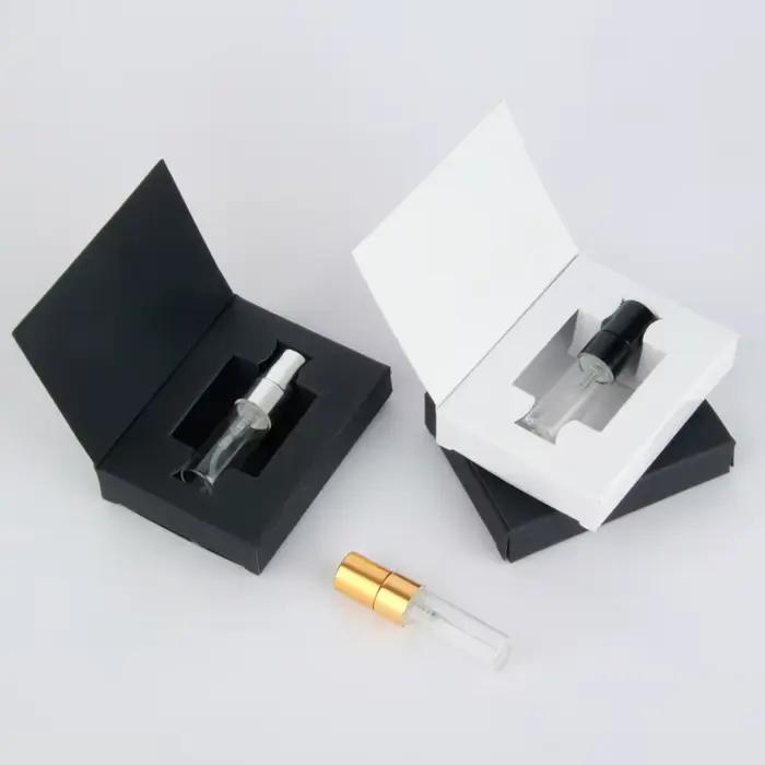 Boîtes d'emballage de 100 ml et 3ml, Mini bouteille de parfum en verre avec atomiseur, LOGO personnalisable, 2.5 pièces/lot