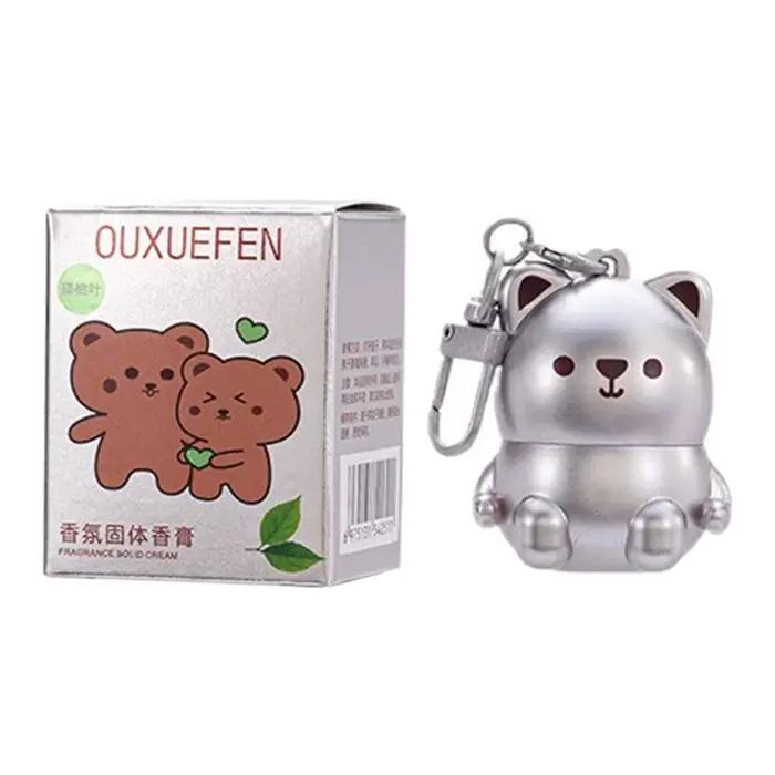 Parfum solide en forme d'ours mignon pour fille et femme, pommade de baume solide, bâton Portable à