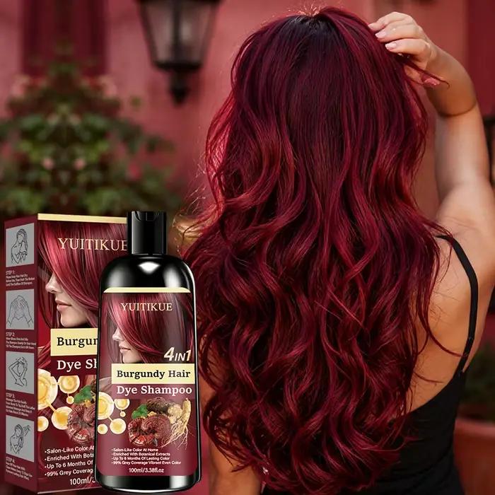 Shampoo colorant capillaire Bourgogne 4 en 1