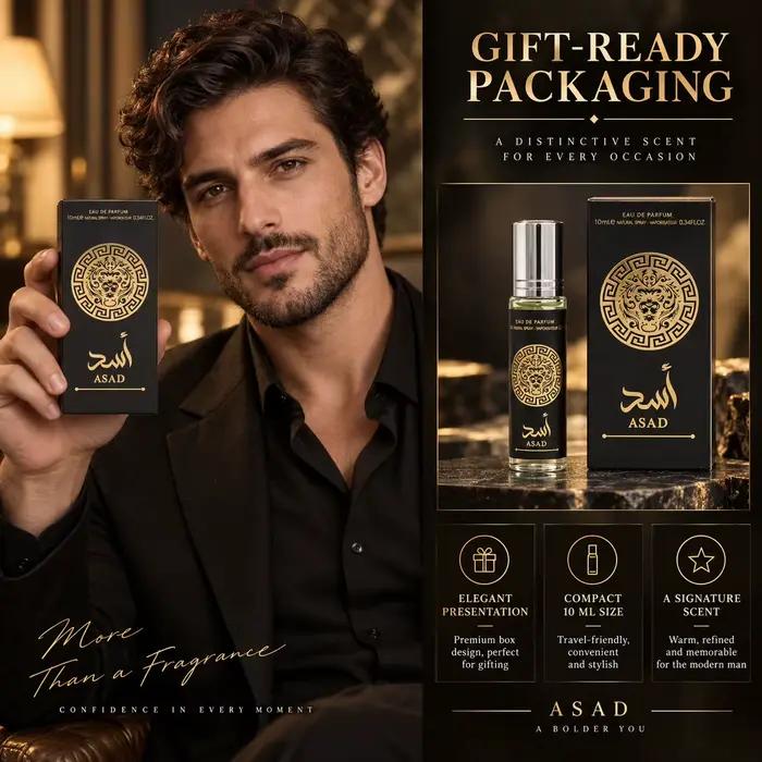 Huile parfumée roll-on pour hommes, parfum chaud, ambré, boisé et gourmand, sans alcool, longue tenue, parfum de voyage portable, cadeau