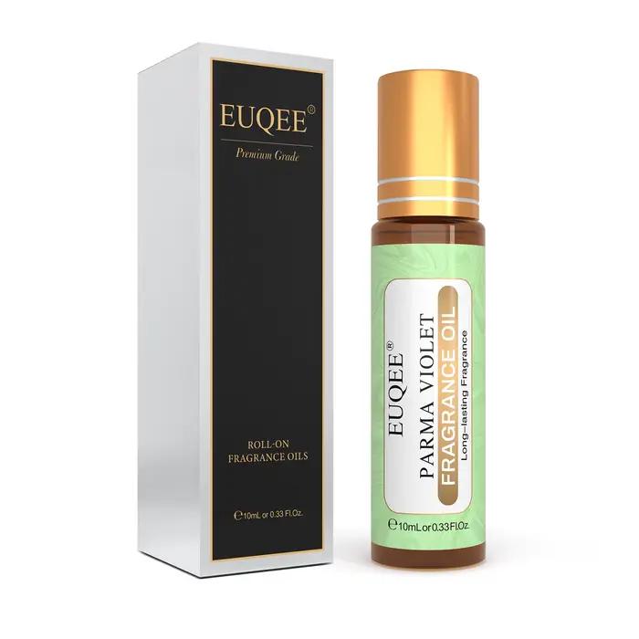 Huiles de parfum roll-on EUQEE 10ml, noix de coco et vanille, musc blanc, fleur d'oranger, violet de