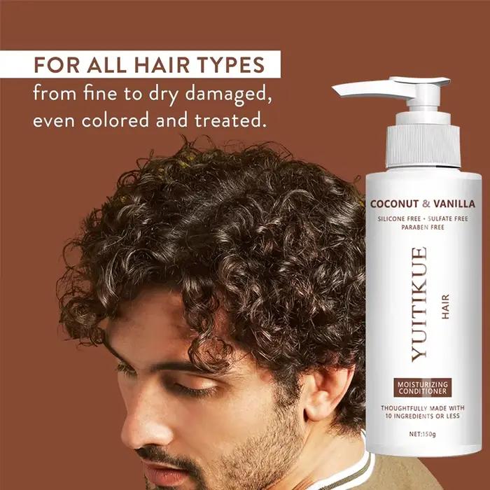 Après-shampoing YUITIKUE à la noix de coco et à la vanille | Sans sulfate, hydratant et nourrissant pour tous types de cheveux 150g