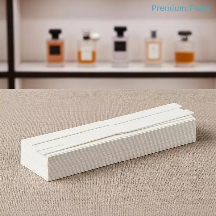 100 feuilles de papier testeur de parfum hautement absorbant, jetables et professionnels, pour tester des échantillons de parfum.