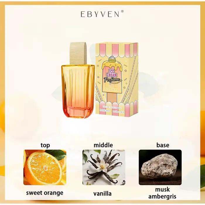 Spray de parfum gourmet à la crème glacée, parfum chocolat/vanille/orange/citrus/bergamote/musc/sand