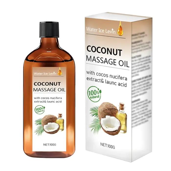 Huile de massage à la noix de coco. Hydratation non grasse. Extrait naturel de Cocos Nucifera. Hydratant à l'acide