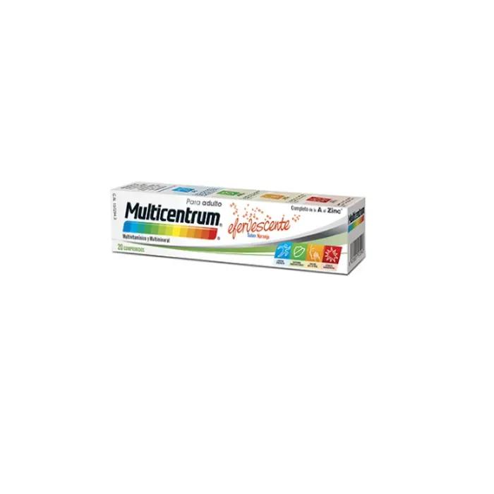 Multicentrum Effervescent Saveur D'orange 20 Comprimés